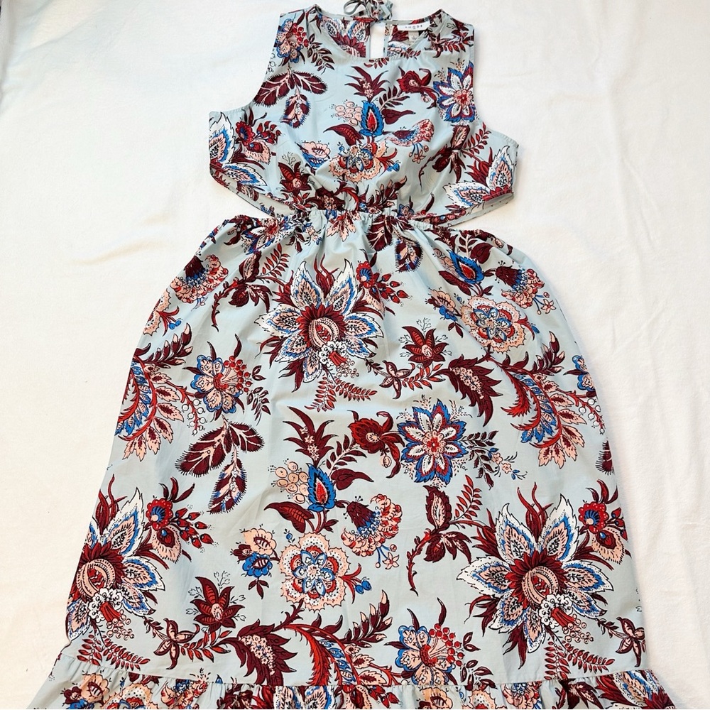 NWT RHODE Target Cut Out Midi Dress Floral Paisley Island Blue Pockets, Large - Picture 13 of 16